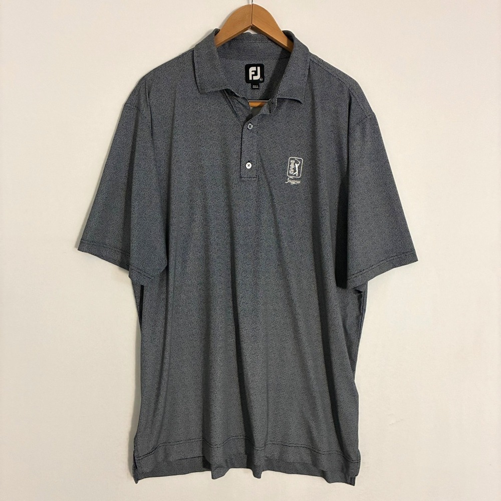 Footjoy FJ TPC Sawgrass Polo Shirt Mens XL Performance Golf Preppy Geometric